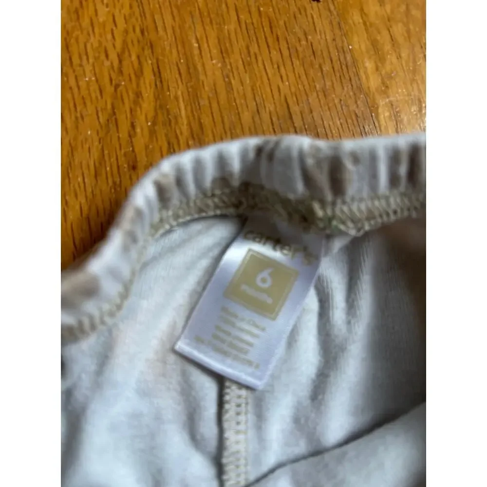 Carter's 6M Paw Print Footed Pants - 100% Cotton, Cute Animal Print